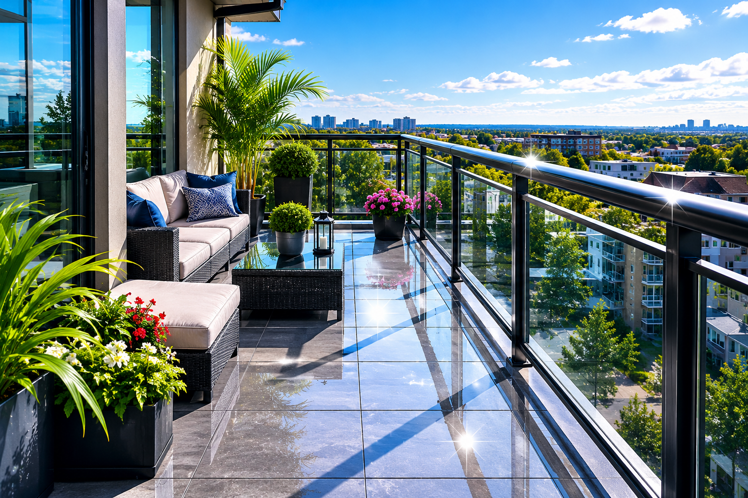 Nettoyage en profondeur d'un balcon